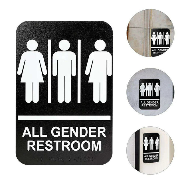 Universal Braille Restroom Sign for All Genders