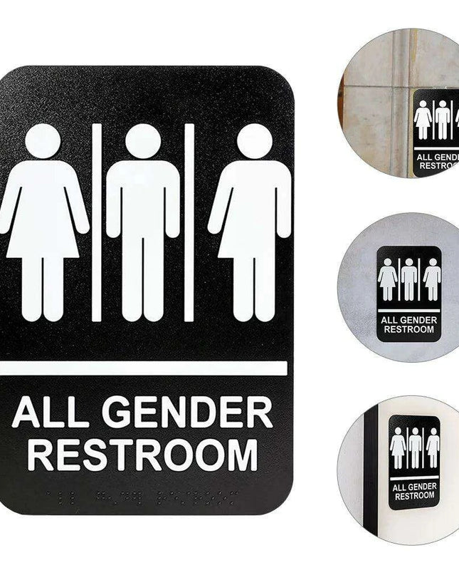 Universal Braille Restroom Sign for All Genders