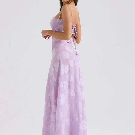Stunning Backless A-line Maxi Dress with Adjustable Straps – Ideal for Celebratory Events & Summer Gatherings