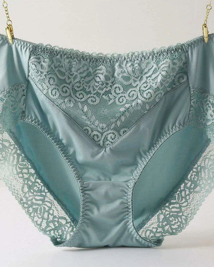 Chic Plus Size High Waist Floral Lace Briefs - Comfortable 3XL Women's Underwear