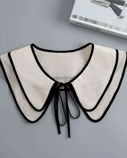 Embroidered Lace Detachable Collar for Women - Elegant White Shawl Accessory