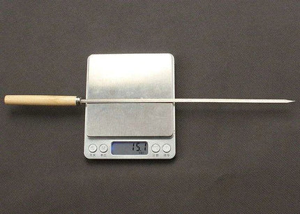 Stainless Steel BBQ Skewers with Ergonomic Wooden Handles for Perfect Grilling