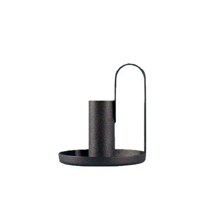 Chic Black Wrought Iron Candle Holder for Modern Home Elegance