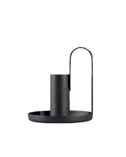 Chic Black Wrought Iron Candle Holder for Modern Home Elegance