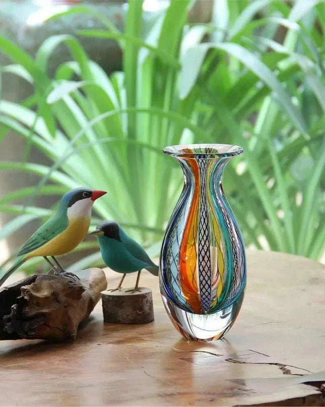Artistic Hand Blown Murano Glass Vase for Eye-Catching Home Decor