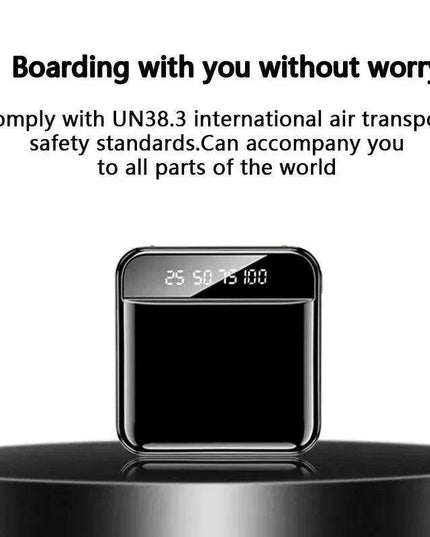 Ultra-Portable 50000mAh Power Bank with LED Mirror Display and Dual USB Ports - Perfect for On-the-Go Charging