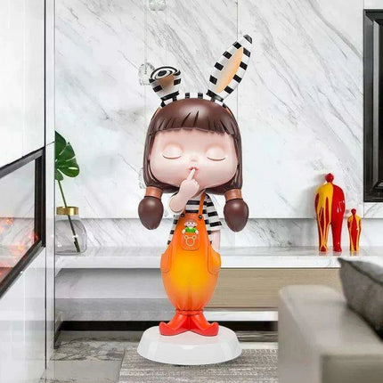 Whimsical Nordic Cartoon Character Statue for Creative Indoor Decor