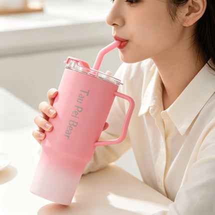 Shop1103833289 40oz Gradient Color Portable Cup Set with Straw, 3-Piec