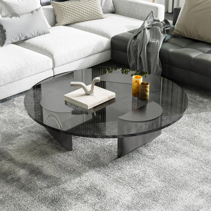 Elegant Nordic Transparent Round Coffee Table