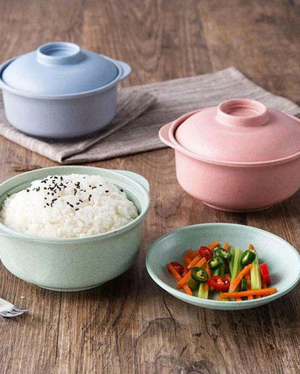 Sustainable Japanese Noodle Bowls with Lids - Elegant Containers for Soup and Rice Enjoyment