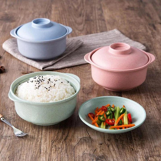Sustainable Japanese Noodle Bowls with Lids - Elegant Containers for Soup and Rice Enjoyment