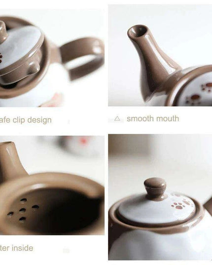 Enchanting Lucky Cat Ceramic Tea Set - Elevate Your Tea Rituals