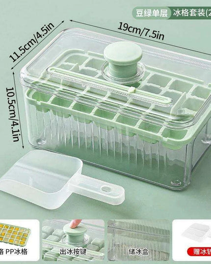 30-Grid Push-Button Ice Cube Tray - BPA-Free Lidded Mold for Quick Ice Release