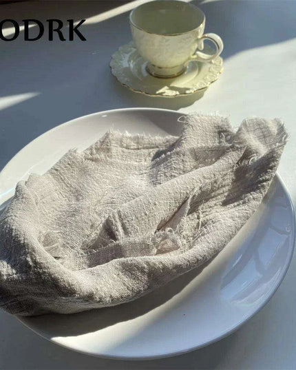 Sophisticated 10-Piece Linen-Cotton Blend Napkin Set