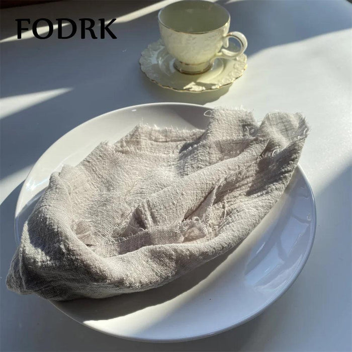 Elegant 10-Piece Premium Linen and Cotton Blend Napkin Ensemble