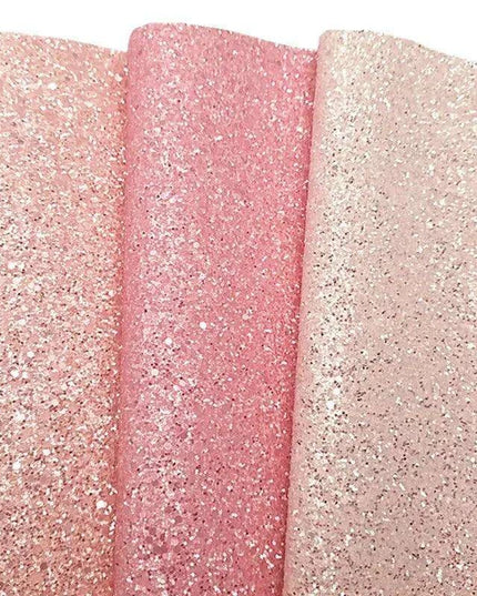 Sparkling Pink Chunky Glitter Faux Leather Craft Sheets - Essential for DIY Creators