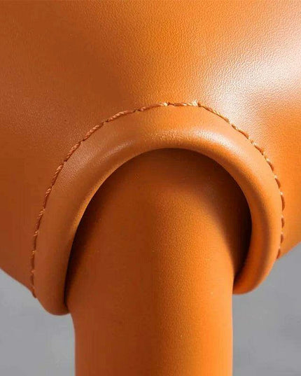 Minimalist Scandinavian Saddle Leather Dining Chair