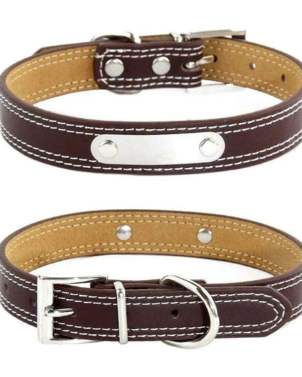 Glamorous Personalized Engraved Leather Dog Collar with Sparkling Accents