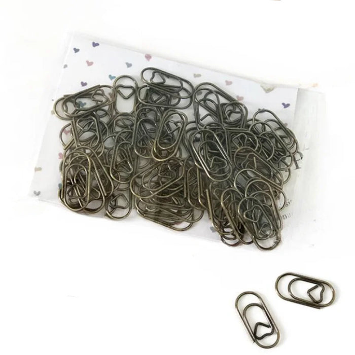 Mini Metal Paper Clips Set - 50 Pieces - Assorted Colors - 3.7cm Length - School and Office Supplies Organizers