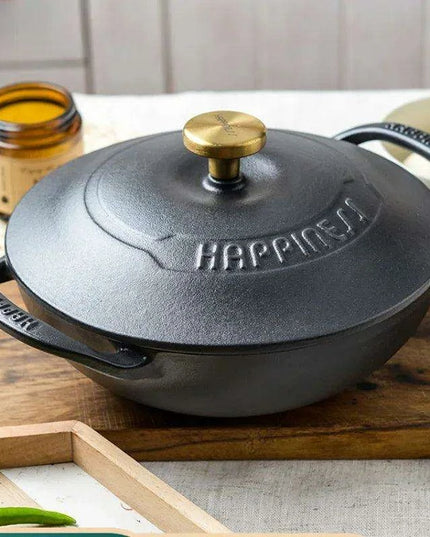 Heritage-Inspired Durable Cast Iron Soup Pot for Gourmet Slow Cooking
