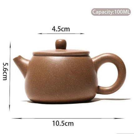 Custom Handmade 100ml Yixing Purple Clay Teapot by Artisan Pan Ruiling - Elegant Zisha Tea Infuser Set