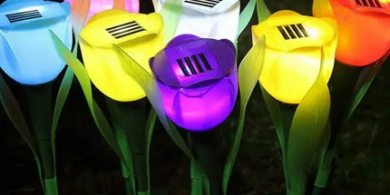 Solar LED Tulip Garden Lights — Waterproof Outdoor Pathway Decor