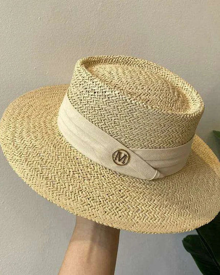 Chic Adjustable Wide Brim Straw Hat for Women - Stylish Sun Protection Beach Accessory Available in 50 Colors