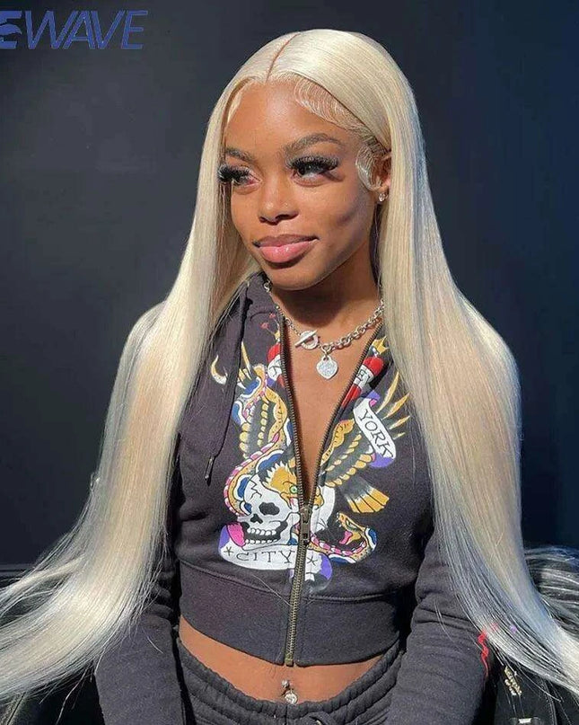 Blonde 613 Luxe Human Hair Lace Front Wig - Elegant and Timeless Hairpiece