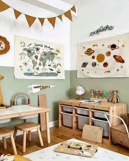 Celestial Animal Canvas Wall Art for Children's Rooms - Nordic Inspired Decor