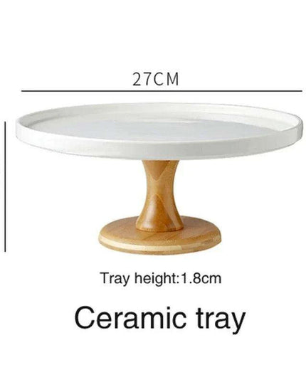 Elegant Nordic Wooden Dessert Stand with Elevated Fruit Display for Gourmet Events