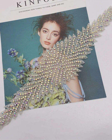 Glimmering Silver Rhinestone Floral Applique: Elegant Fashion Upgrade Accessory