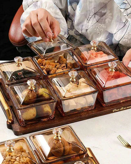 Sophisticated Glass Platter for Elegant Snack Presentation - Ideal for Upscale Events