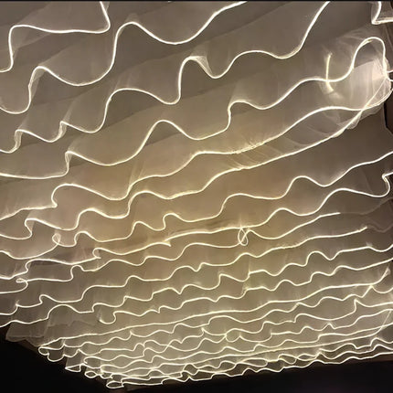 LED Wave Gauze Curtain with String Lights