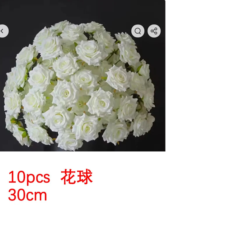 Silk Rose Flower Row Table Centrepiece