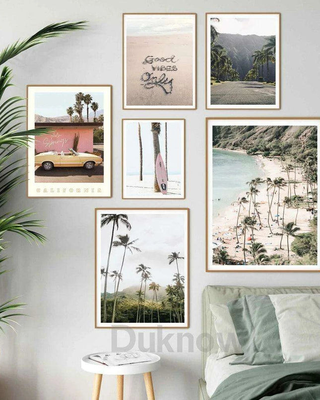 California Dreaming Surf Canvas Art - Elegant Coastal Home Decor