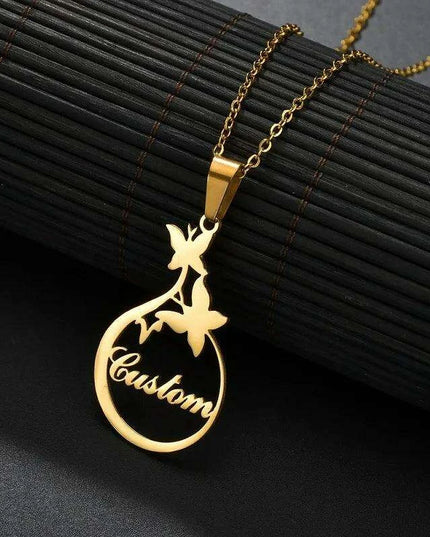 Personalized Unisex Stainless Steel Name Necklace with Chunky Chain