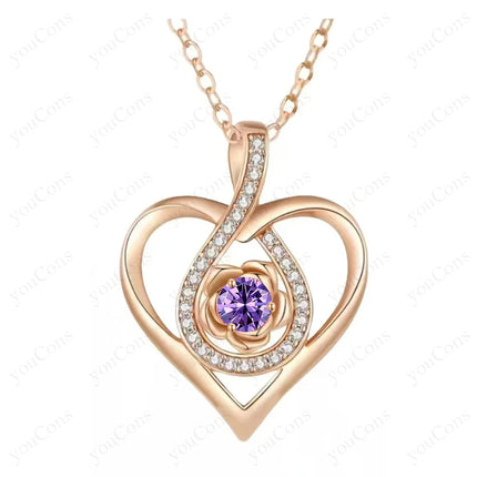 Birthstone Heart Pendant Necklace — Personalised Fine Jewellery Gift for Her