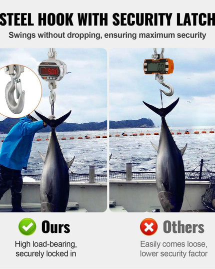 Professional Heavy-Duty Digital Crane Scale with Remote Control and High-Visibility LED Display - Weighing Capacity up to 11,000 lb