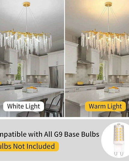 Nature's Elegance: Luxurious LED Crystal Chandelier for Exquisite Home Illumination