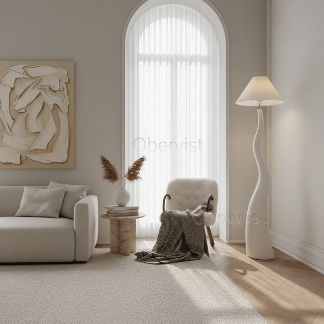 Pleated Floor Lamp — Minimalist Vertical Standing Light