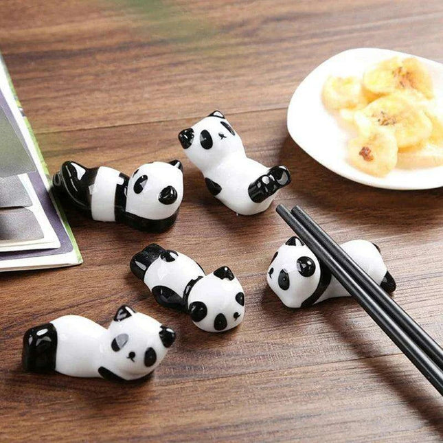 Playful Panda Ceramic Chopsticks Rest - Fun Table Decor for Asian Cuisine