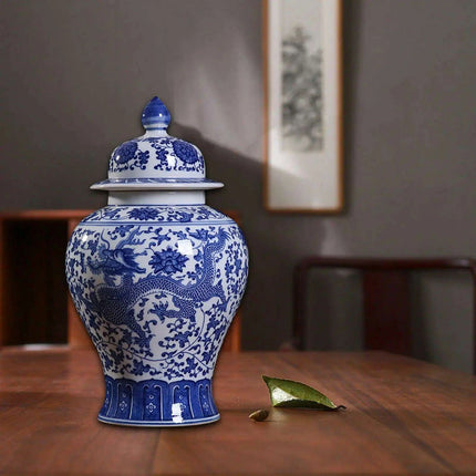 Elegant Porcelain Blue Blossom Storage Jar with Artistic Flair