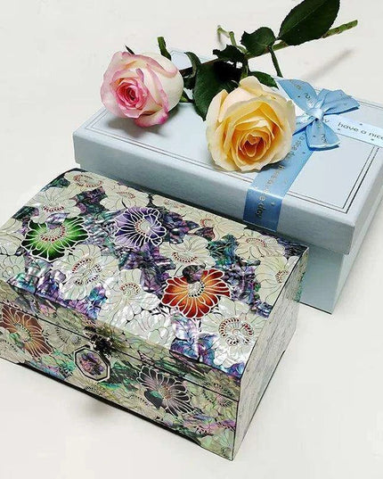 Stunning Abalone Inlay Mother of Pearl Jewelry Organizer - A Luxurious Haven for Treasured Keepsakes