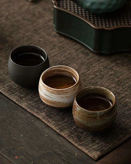 Artisan Japanese Stoneware Tea Cups for Authentic Kung Fu Tea Ceremonies