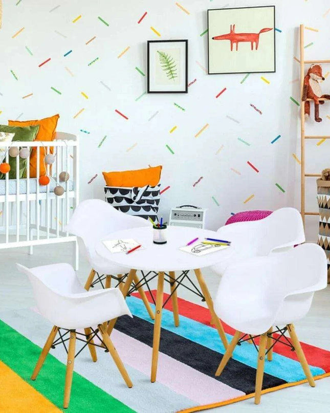 Colorful Mid-Century Play Table and Chair Set: A Creative Haven for Kids
