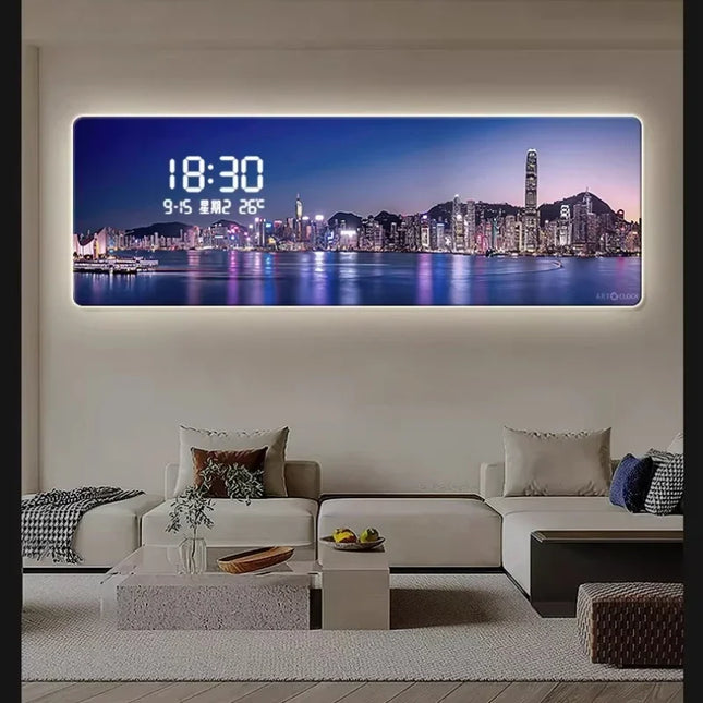 Luxury LED Mural Wall Clock — Modern Art Design, Large Format, 2 Sizes