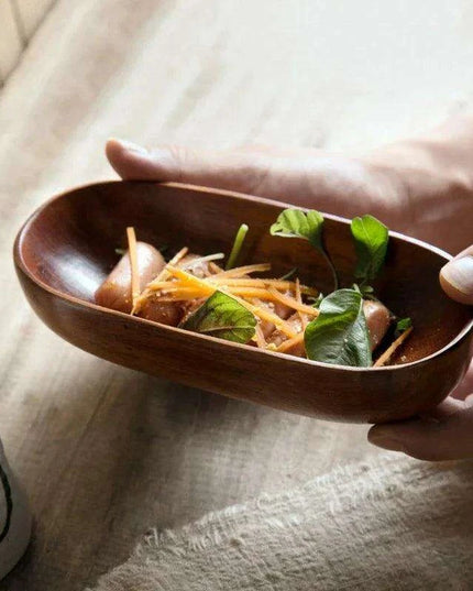 Chic Eco-Friendly Wooden Oval Serving Tray for Fruits, Desserts, and Appetizers