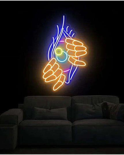 Glowing Devil Eyes Customizable LED Neon Sign with Adjustable Brightness - Halloween Decor and Installation Kit