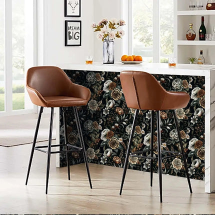 Très Elite Vintage Dark Floral Self-Adhesive Wallpaper, Large Design