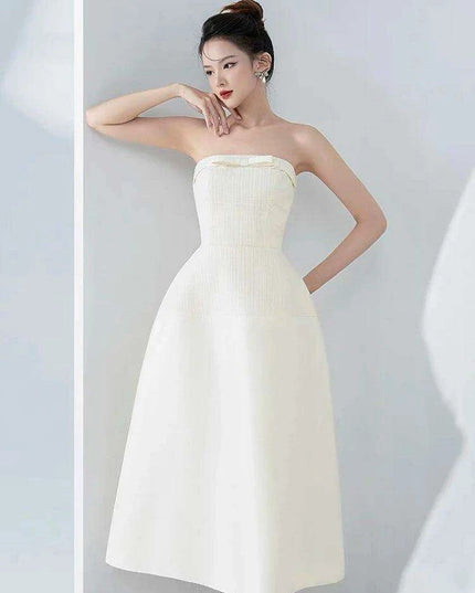 Chic 2-Piece Elegant Dress Set with Bowknot High Waist and Short Coat for Summer 2024